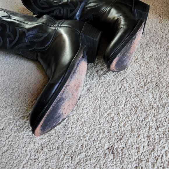 Handcrafted Lucchese Men's Black Western Boots Size8.5 - Picture 7 of 13